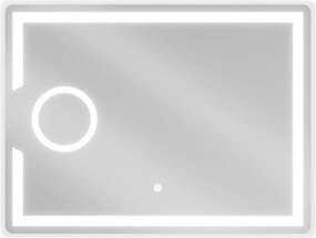 Mexen Onyx lustro łazienkowe podświetlane z lusterkiem kosmetycznym 80 x 60 cm, LED 6000K, antypara - 9813-080-060-611-00