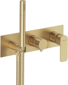 Bateria prysznicowa podtynkowa w kolorze złota (2 otwory) Spy – Sapho