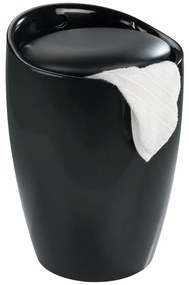 Pufa CANDY BLACK - kosz na pranie, 2w1, WENKO