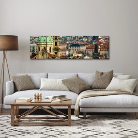 Obraz - Panorama Pragi (170x50 cm)