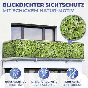 Zielona plastikowa osłona balkonowa 500x85 cm Wilder Wein – Maximex