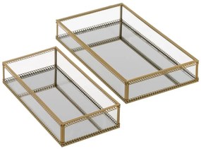 Metalowe tace dekoracyjne zestaw 2 szt. 14x24 cm – Casa Selección