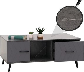 Stolik kawowy MCW-N89,  marmurowy wygląd szary