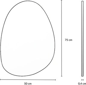Dekoracyjne lustro wiszące ASYM, 75 x 55 cm