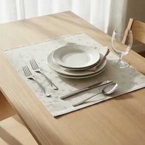 Podkładka pod Talerz Srebrna Mata na stół 33x45 cm w gwiazdki dekoracyjna