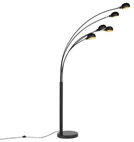 Designerska lampa podłogowa czarna 5-światłowa - Sixties Marmo