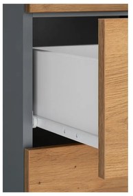Wysoka wąska szafka łazienkowa w dekorze dębu 180x35 cm Malika – Støraa