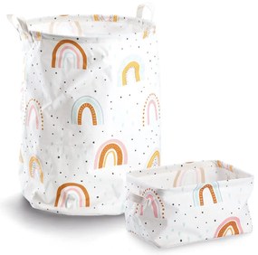 Płócienny kosz z uchwytami, Ø38 x 48 cm