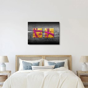 Obraz kolorowych kwadratów na czarnym tle (70x50 cm)