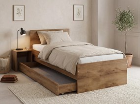 Łóżko ELISA 90 x 200 cm, dąb artisan Stelaż: Bez stelaża, Materac: Materac Coco Maxi 20 cm