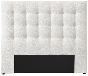 Pikowany zagłówek łóżka 180 cm - Tkanina buklé - Biała - FRANCESCO