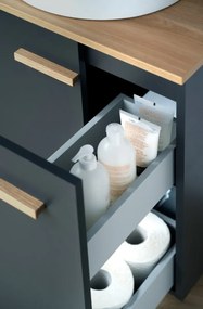 Szafka pod umywalkę L-WOOD 79 cm antracyt mat KROFAM