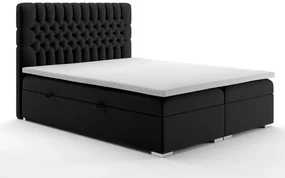 Łóżko kontynentalne RUBID 160x200 czarne velvet z pojemnikiem LAVERTO