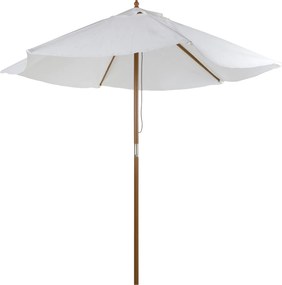Outsunny Parasol Ogrodowy Zewnętrzny 3-stopniowy Bambus i Poliester 180 ㎡ Kremowy Ochrona UV Ø25x23m | Aosom PL
