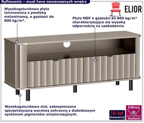 Szary ryflowany stolik pod tv glina K2-C38