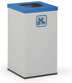 Wewnętrzny kosz do segregacji śmieci, 50 l, uchwyt na worek, szary/niebieski