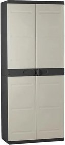 Szafa zewnętrzna Titanium Czarna 2 Drzwi 4 Półki Regulowane 70 x 176 cm