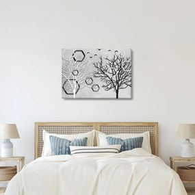 Abstrakcyjny obraz z drzewami (70x50 cm)