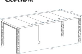 Stół Garant 215 z blatem 80x80 rozkładany do 215 cm kaszmir