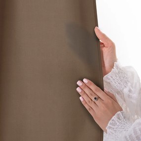 Brązowa zasłona częściowo zaciemniająca (dimout) 140x250 cm Carli Tie – Restilo