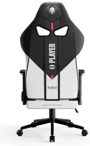 Materiałowy Fotel Diablo X-Player 2.0 Small: Biało-czarny