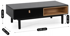 Ława do Salonu ARES 120 cm Czarna Loft