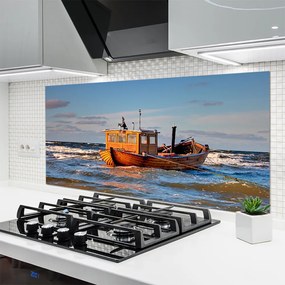 Panel Szklany Samotna Łódź Na Horyzoncie