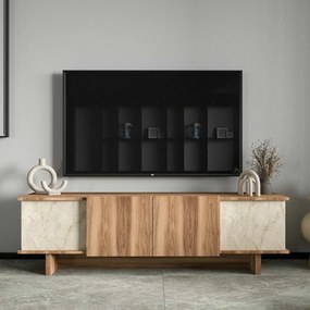 Stolik pod telewizor Diana Travertine and Walnut