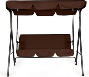 Huśtawka ogrodowa Cozy z regulowanym daszkiem, kolor brązowy
