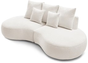 Biała sofa z materiału bouclé 260 cm Saint-Germain – Bobochic Paris