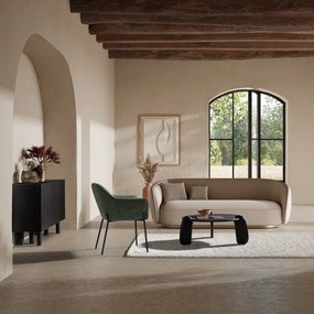 Czarny okrągły stolik z litego drewna mango ø 80 cm Tamira – MOME