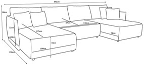 Welurowa zielona sofa rozkładana z pojemnikiem na pościel Petit 4X