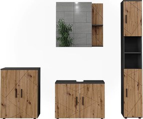 Zestaw mebli łazienkowych antracyt/artisan 80x30x59 irma