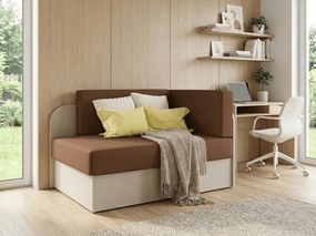 Mała rozkładana sofa ROSA, brązowa/beżowa