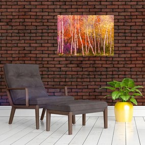 Obraz na szkle kolorowego lasu (70x50 cm)