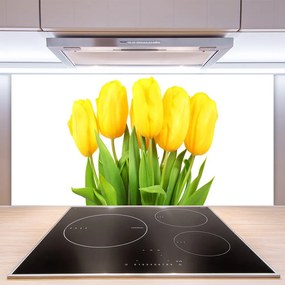 Panel Szklany do Kuchni Tulipany w Porannym Słońcu