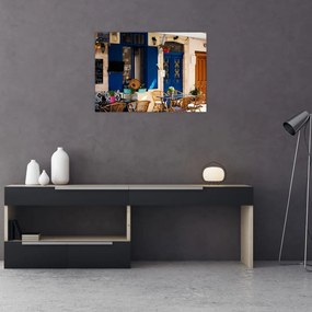 Obraz na szkle - Greckie posiedzenie (70x50 cm)