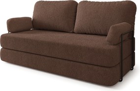 Masseno Sofa piankowa NIKSI z funkcją spania, Kanapa z pianki do salonu, Bezmontażowa, Tkanina bucle – Brązowy QUELLE 25