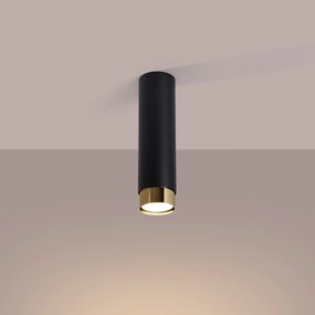 Plafon NERO 22,5 czarny/złoty tuba SOLLUX  LIGHTING