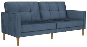 Niebieska aksamitna rozkładana sofa 207 cm Lilly – Støraa