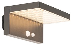 Zewnetrzna Lampa ścienna zewnętrzna ciemnoszara z LED i ściemnianym światłem na panel słoneczny - Sunnie Nowoczesny Oswietlenie zewnetrzne