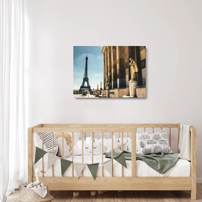Obraz na szkle z placu Trocadero, Paryż (70x50 cm)