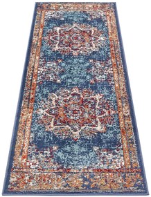 Dywan klasyczny Luxor Rozeta niebieski 80 cm x 240 cm
