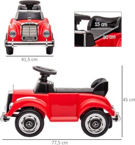 AIYAPLAY Mercedes Benz Design 300 S Dziecięcy Pojazd do Zjeżdżania, Czerwony