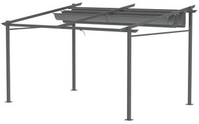 Pergola Outsunny, z materiałem montażowym, rozsuwany dach, 3,97 m x 2,95 m x 2,3 m, Ciemnoszary