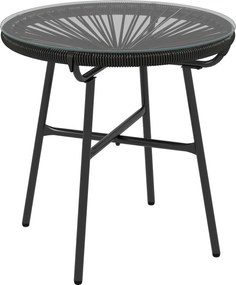 Outsunny Stolik Ogrodowy Boho Czarny 50x50x50cm | Aosom PL