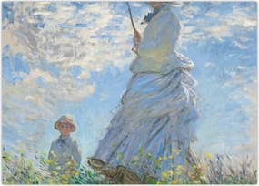 Obraz - Claude Monet, Woman with a Parasol - Madame Monet and Her Son, reprodukcje (70x50 cm)