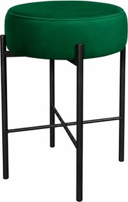 Hoker Pola krzesło barowe podstawa metalowa Tkanina Welur : Kolor Stelaża - Czarny , Kolor tkaniny - VELVET - MG25, Typ tkaniny - Velvet