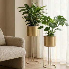 Złote stojaki na kwiaty glamour OSMOS, 2 osłonki