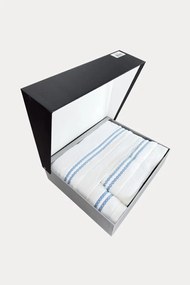 Podarunkowy zestaw ręczników CHAINE, 3 szt Biały / różowy haft